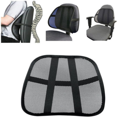 Cool Vent Cushion Mesh Back Lumbar Support New Car Office Chair Truck Seat Black