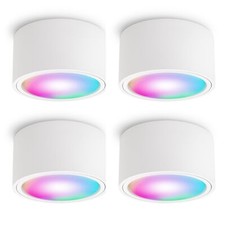4x CELI-X Aufbau LED Spot flach Downlight weiß mit WLAN Smart RGB LED GX53 230V