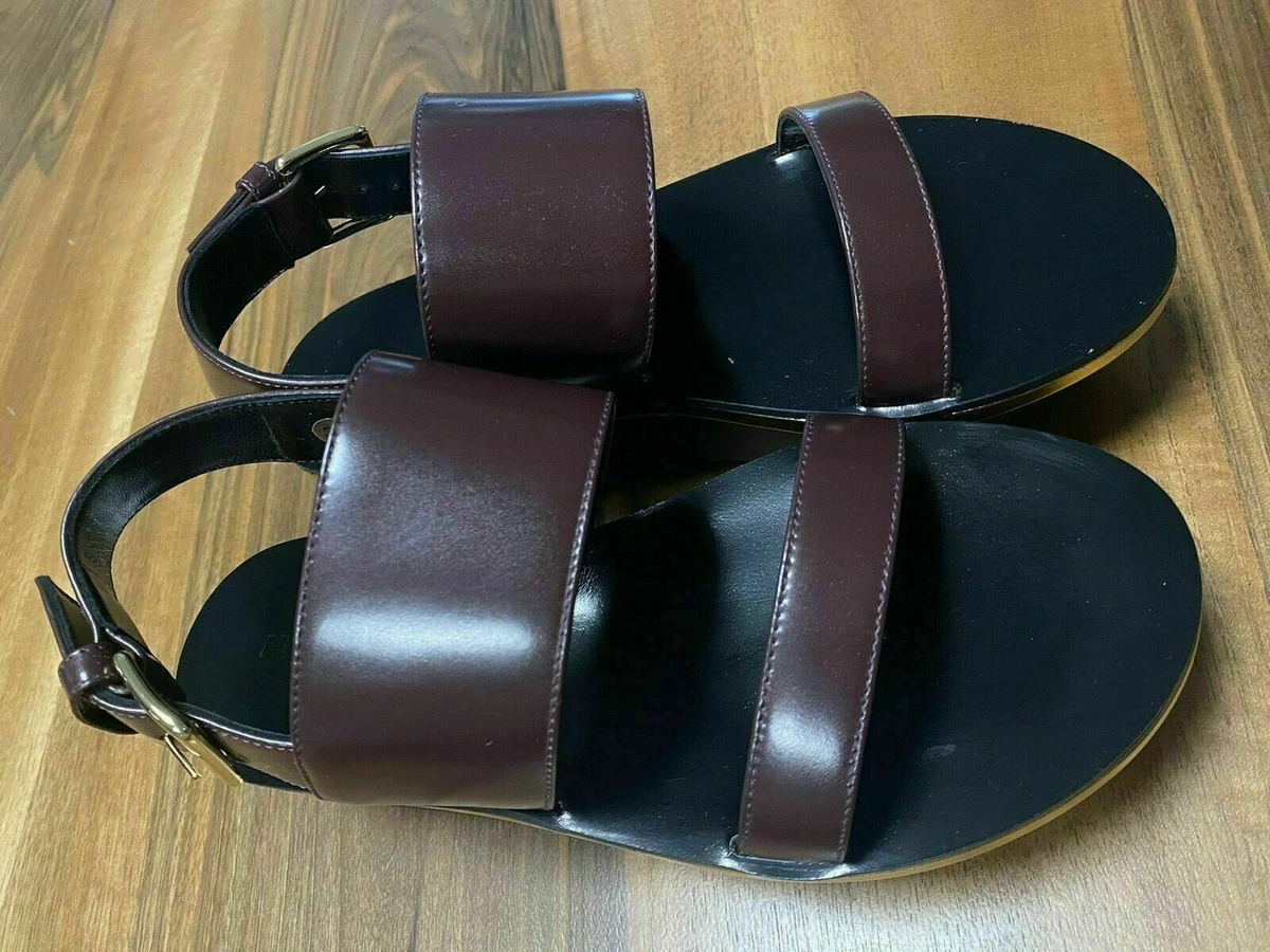 Marni Calf Leather Wedge Platform Sandals Shoes New 39