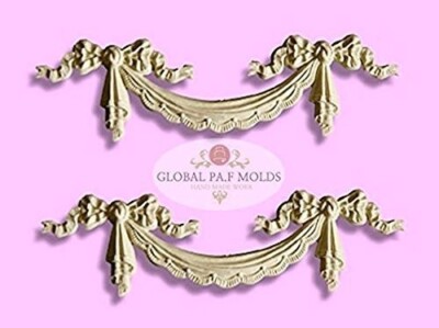 1 Piece swag Curtain Ribbon Sugarcraft Molds Polymer Clay Cake Border Mold