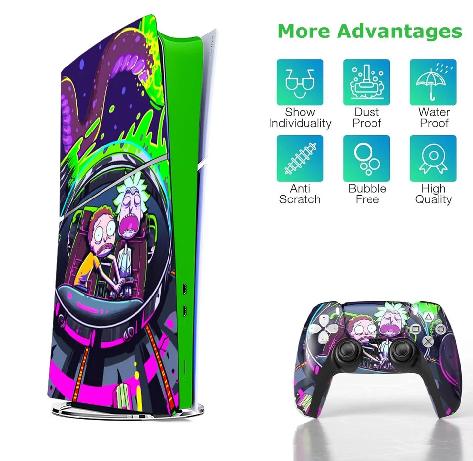 For PS5 Skin Slim Disc Edition Console and Controller Anime Vinyl Sticker - Image 3 of 4
