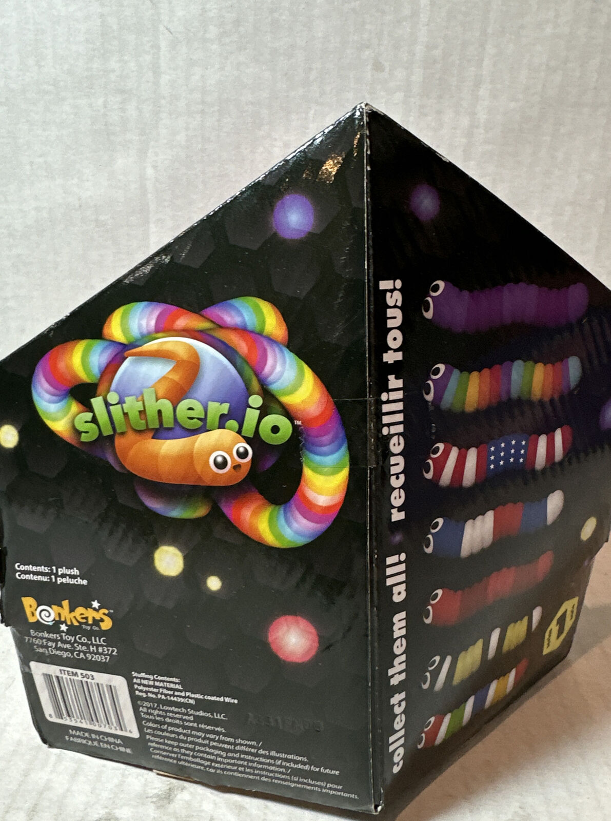 Slither IO Jumbo 24 Inch Bendable Plush | Rainbow