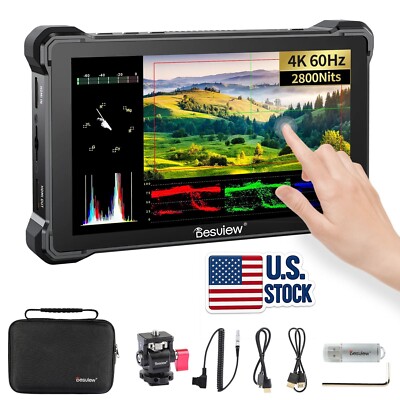 Desview R7III 7 inch Camera Field Monitor, 2800 UHB Touch Screen 4K Full HD IPS