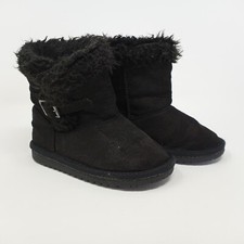 The Childrens Place Black Faux Fur Lined Black Boots Toddler Girls Size 7 US