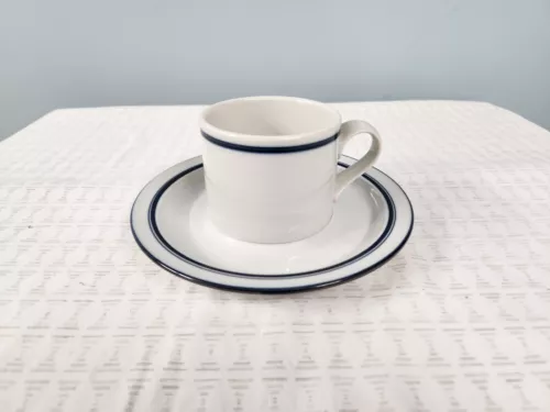  DANSK Bistro Christianshavn Blue Flat Cup and Saucer Set Vintage