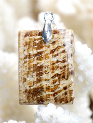 Pendentif En Aragonite Zonée Naturelle - 45 Carats - Cabochon Du Pérou - Réf. AZ45 - Neuf Avec étiquettes