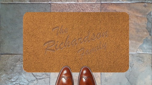 Slant Text Family Synthetic Grey Nylon Personalised Novelty Indoor/Outdoor Mat - Picture 12 of 17