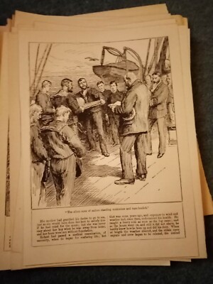 Kvc21 Ephemera 1903 book plate picture the sailor's stood motionless 