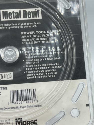 MK Morse 6-1/2”, 40T Carbide Tipped Metal Devil Saw Blade Cutting Steel Made USA - Picture 14 of 18