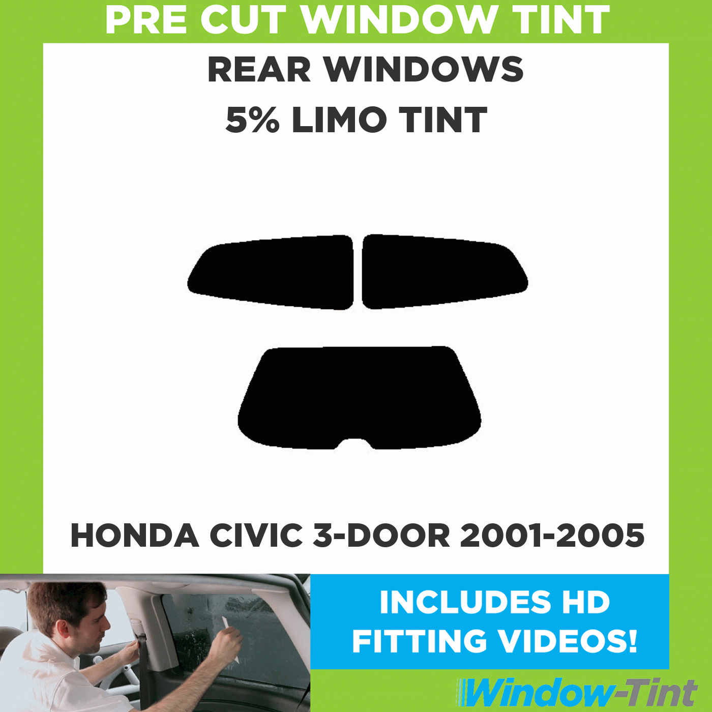 TINTCOM Voorgesneden Ramenfolie voor Peugeot 307 3-Deurs