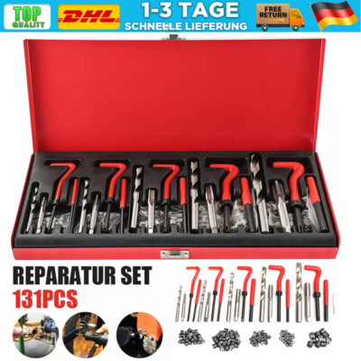 Gewinde Reparatur Werkzeug Satz Helicoil Auto Motor 131 tlg. M5 M6 M8 M10 M12 DE