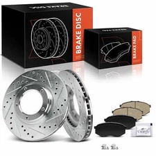 Front Drilled Brake Rotor & Ceramic Brake Pad for Toyota Tacoma 1995-2004 RWD