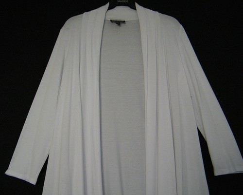 Saloos 95%Viscose 5% Elast 3/4 Sleeve Open Front Waterfall Cardigan 5Cols 12-22 - Picture 30 of 87