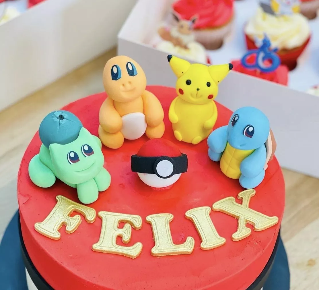 pokemon cake toppers edible Pikacu Fondant decorations Kids birthday Cake