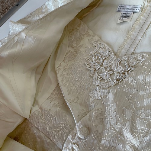 Scott McClintock Dress Party Bridal Jacquard Beaded Puff Short Sleeves Size 12 - Picture 23 of 23