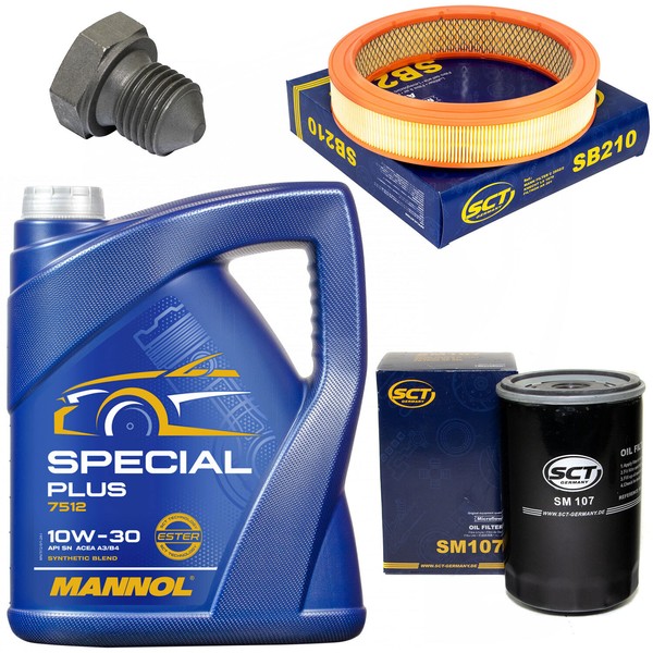 MotoröL Filter Set 10W30 5 Liter + ÖLablassschraube FüR Audi 100 VW Golf Polo-image