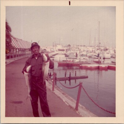 fisherman cigarette Badass Black Fisherman Smoking Cigarette and Holding Fish 1970s Vintage  Photo