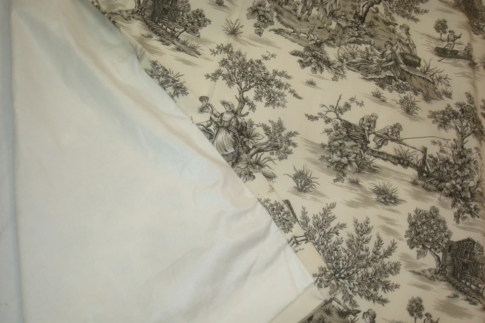 全新 One Pr 2 面板 有内衬 DRAPES Pinch Pleat Toile 图画印花 84" LG — 第 4/4 张图片