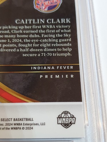 2024 Panini Select WNBA Caitlin Clark Rookie #151 Premier Level RC - PSA 9 - Picture 2 of 3