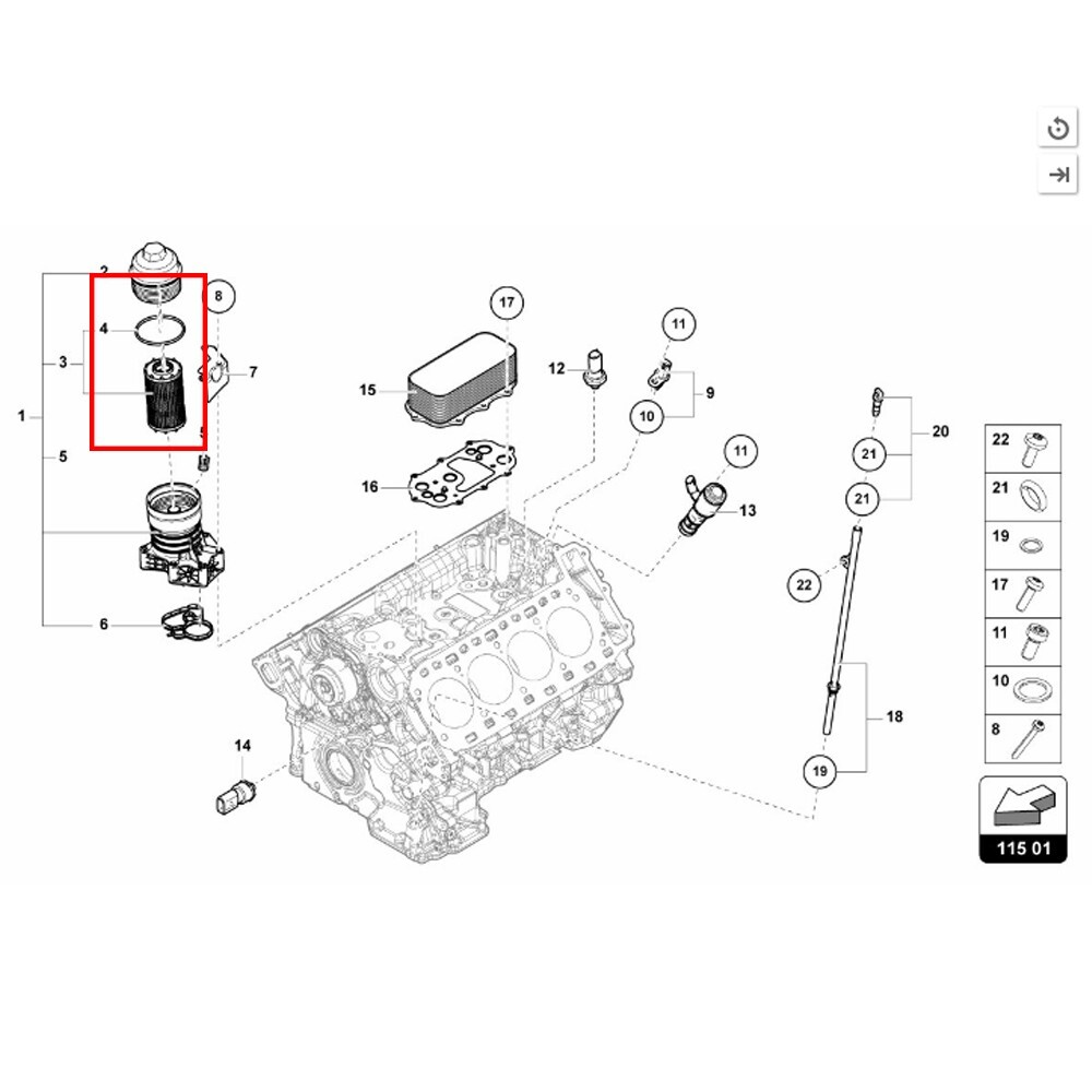 Bentley Flying Spur Oil filter P/N 06M198405F