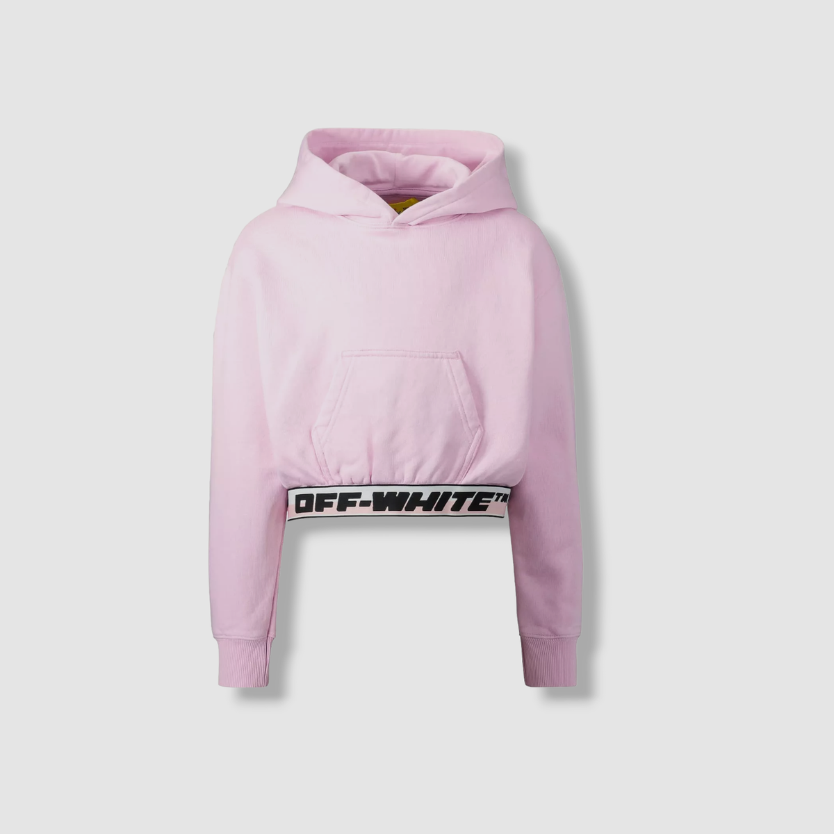 $313 Off-White Kids Girl's Pink Logo Cotton Knit Cropped Hoodie Sweater  Size