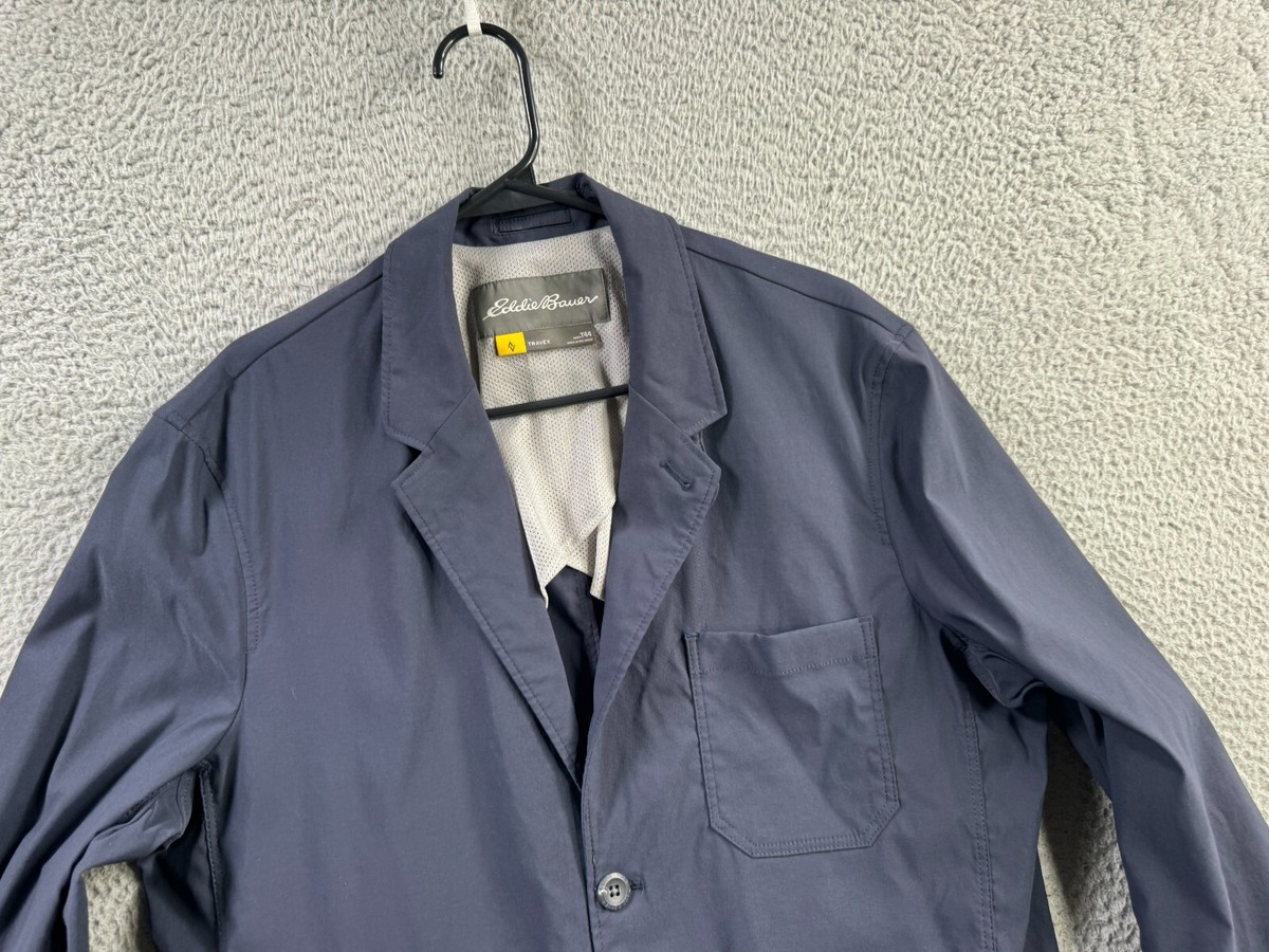 Eddie Bauer Travex Jacket Mens 44 Tall Blue Voyager Blazer Eddie Bauer Travex Jacket Mens 44 Tall Blue Voyager Blazer