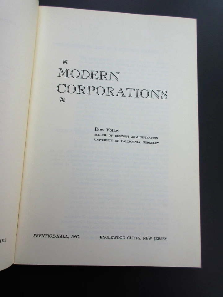 Modern Corporations by  Dow Votaw ( Large paperback 1965 ) First - Image 3 of 4