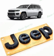 1PC 2021+ Jeep Grand Cherokee WL/WK Front Jeep Nameplate Emblem Gloss Black
