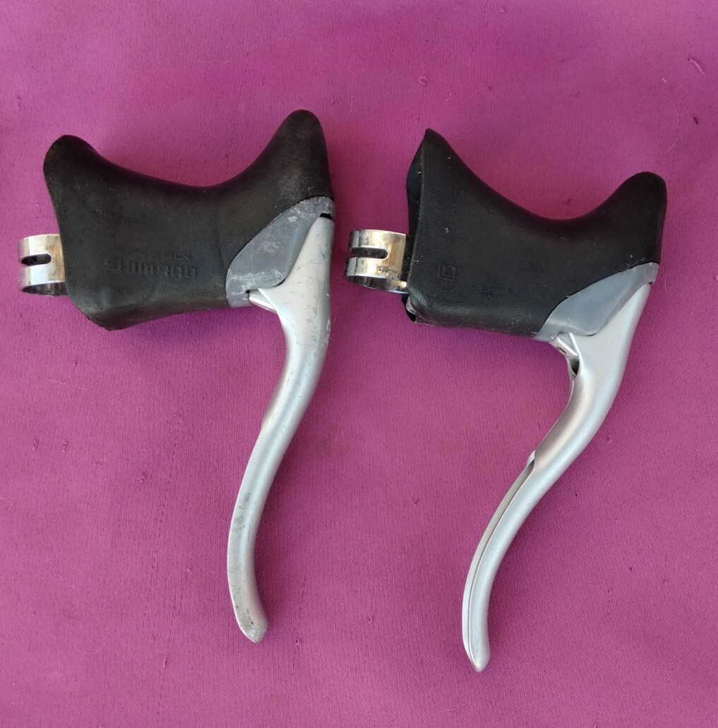 Caches De Levier De Frein Shimano 105 BL-1055 - Blanc, NOS