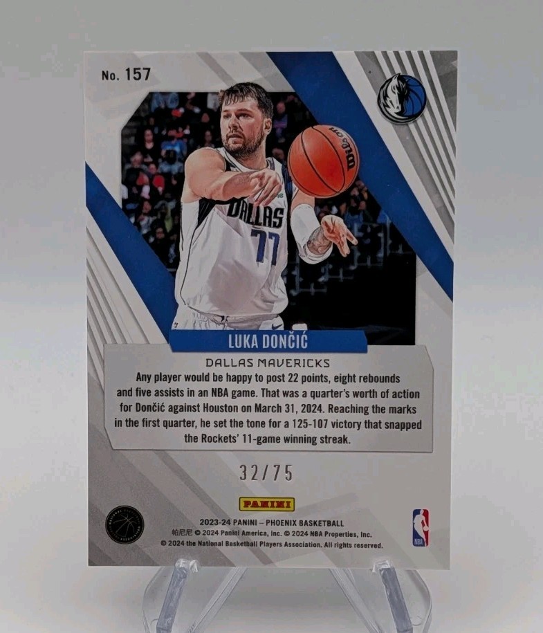 Luka Doncic 2023-24 Panini Phoenix Basketball 157 Lava Prizm #d/75