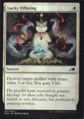 Lucky Offering - Kamigawa: Neon Dynasty: #27, Magic: The Gathering Nm C343
