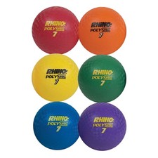 7 Inch Rhino Playground Ball Set of 6 Bladderless Durable Seamless Design