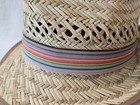 Women's Four Buttons San Diego Hat Seagrass Straw Fedora Hat Rainbow Ribbon — photo 2