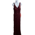 NWT Red City Triangle Sequin Vneck Long Prom Gown 7 Jr  Dress Formal Homecoming