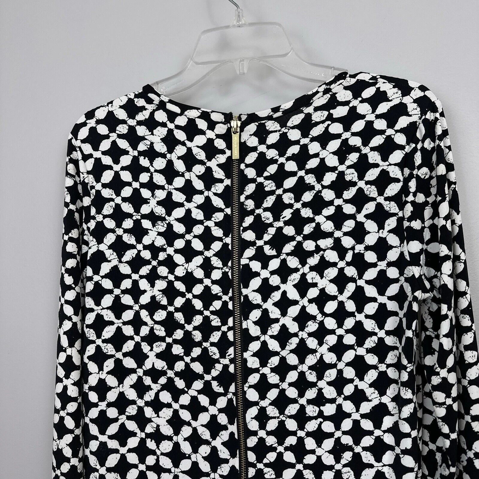 Abito donna Michael Michael Kors taglia media nero bianco geometrico manica lunga