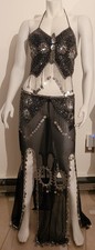 Handmade Egyptian Belly Dance Costume, Professional Oriental Outfit