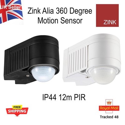360 Grad Eck Bewegungsmelder ZINK Alia PIR 12m Reichweite IP44 weiß schwarz Sicherheit