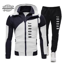 Herren-Trainingsanzug mit doppellagiger Kapuze und Reißverschluss