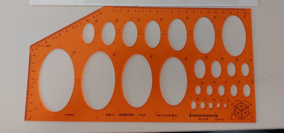 standardgraph 1170 Schablone für isometrische Ellipsen nach DIN 5