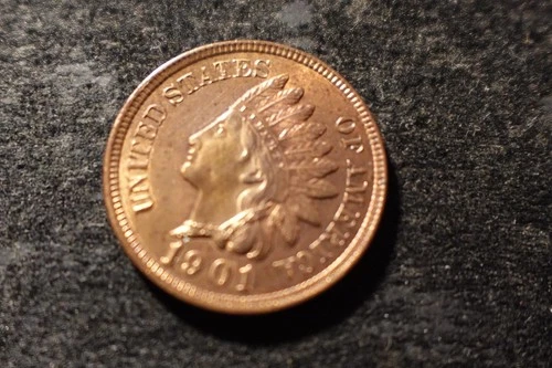 1901 BU RED Brown Glossy Indian Head Cent Premium Quality NJX