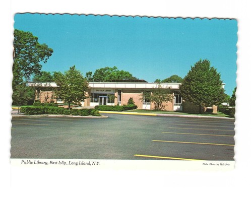 Library Sign Retro Public Library East ISLIP Long Island NY vintage postcard unposted | eBay