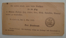 Notgeld Stadt Rosswein Warengutschein f&uuml;r 50 Pfg. 1915 Germany (2059)