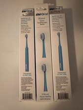 RM ORAL Wave Sonic Replacement Toothbrush Refills Soft 3 packs of 2 Count Blue