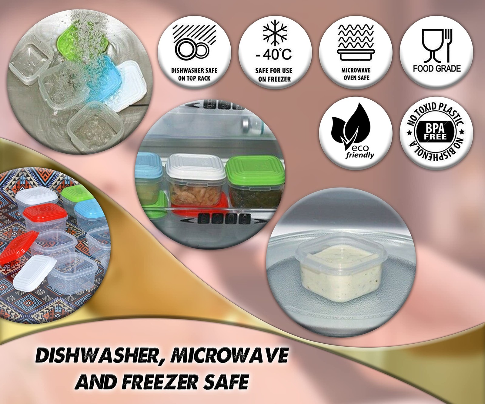 Arsuk Baby Food Containers 4Oz/120ml - Baby Snack Containers - Reusabl