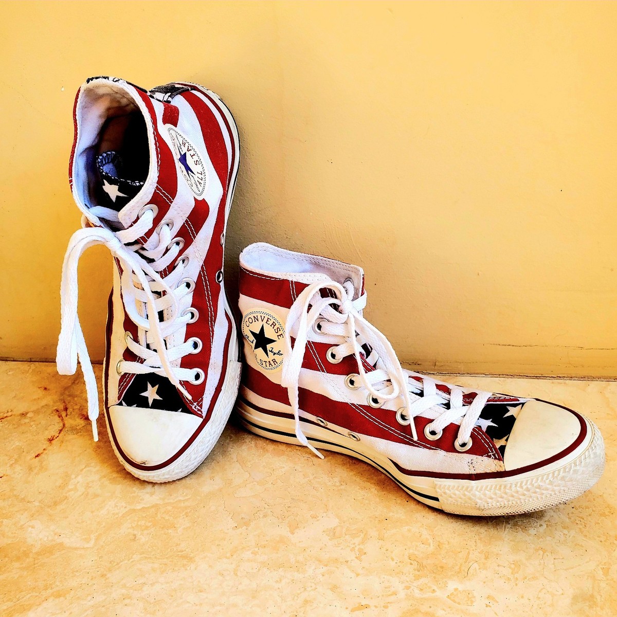 Converse Chuck Taylor All Star Hi Sneakers USA FLAG Stars 