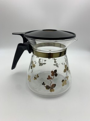 Pyrex ''Little Gold Jug'' Vintage Tee Kaffeekanne abnehmbarer Klappdeckel nie benutzt