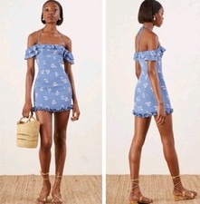 Reformation Veranda Blue Verona Floral Print, Size 0