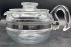 Vtg PYREX Flameware Glass 6 Cup COFFEE TEAPOT #8336-B W Handle & Lid