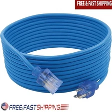 50ft Heavy Duty Extension Cord 3-Prong UL Safe Weather Resistant Power Cable New