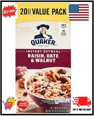 Raisin, Date & Walnut, 1.30 oz, 20 Packets